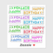 Digitale stijl "HAPPY BIRTHDAY!" Stickers (Vel)