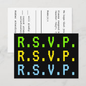 Digitale Stijl, Nerdy "R.S.V.P." Kaart (Voorkant / Achterkant)