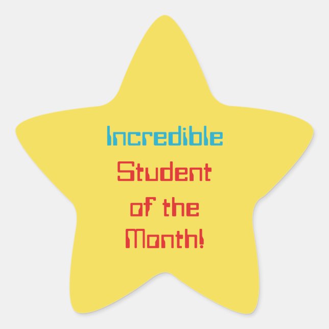 Digitale stijl "Ongelooflijke student van de maand Ster Sticker (Voorkant)