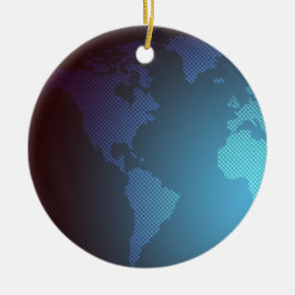 Digitale Stippen Wereldkaart Gradiënt Kunst Keramisch Ornament
