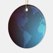 Digitale Stippen Wereldkaart Gradiënt Kunst Keramisch Ornament (Links)