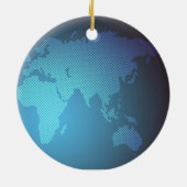 Digitale Stippen Wereldkaart Gradiënt Kunst Keramisch Ornament (Achterkant)