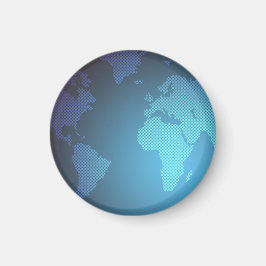 Digitale Stippen Wereldkaart Gradiënt Kunst Magneet