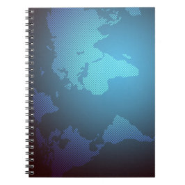 Digitale Stippen Wereldkaart Gradiënt Kunst Notitieboek