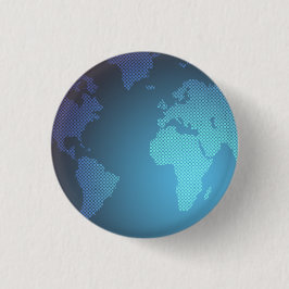 Digitale Stippen Wereldkaart Gradiënt Kunst Ronde Button 3,2 Cm
