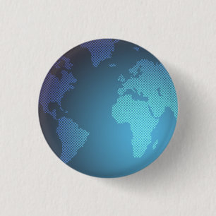 Digitale Stippen Wereldkaart Gradiënt Kunst Ronde Button 3,2 Cm