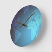 Digitale Stippen Wereldkaart Gradiënt Kunst Ronde Klok (Hoek)