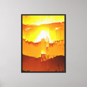 Digitale Storing Zonsondergang Horizon Canvas Afdruk