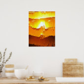Digitale Storing Zonsondergang Horizon Poster (Keuken)