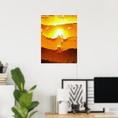 Digitale Storing Zonsondergang Horizon Poster (Thuiskantoor)
