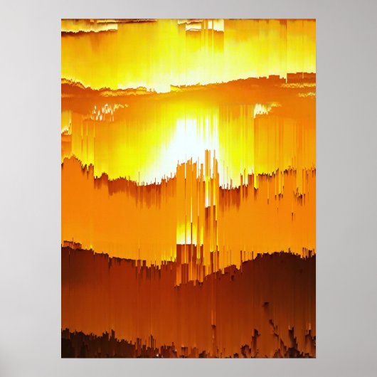 Digitale Storing Zonsondergang Horizon Poster (Voorkant)