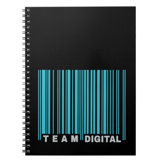 Digitale streepjescode team voor zenuwen notitieboek (Voorkant)
