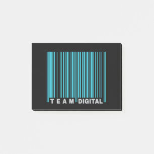 Digitale streepjescode team voor zenuwen post-it® notes