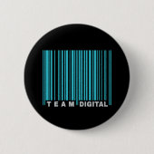 Digitale streepjescode team voor zenuwen ronde button 5,7 cm (Voorkant)