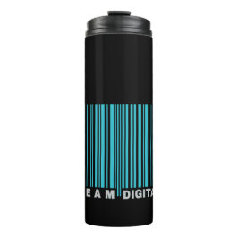 Digitale streepjescode team voor zenuwen thermosbeker