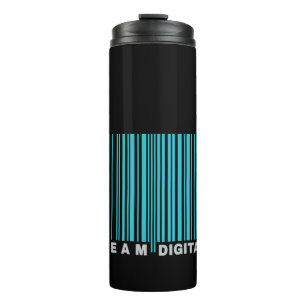 Digitale streepjescode team voor zenuwen thermosbeker