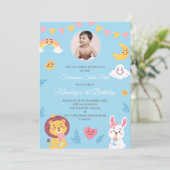 Digitale Sukhmani Sahib pad uitnodigen 1e verjaard Kaart (Staand voorkant)