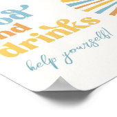 Digitale Sun Party Eten en Drinken Teken Poster (Hoek)
