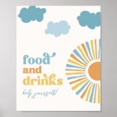 Digitale Sun Party Eten en Drinken Teken Poster (Voorkant)