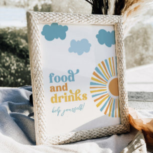 Digitale Sun Party Eten en Drinken Teken Poster