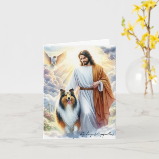 Digitale Sympathie voor Hond Verlies-Jezus met Col Kaart (Gele Bloem)
