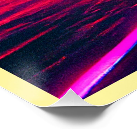 Digitale Synthwave Sunset Zee Reflectie Perfect Poster (Hoek)