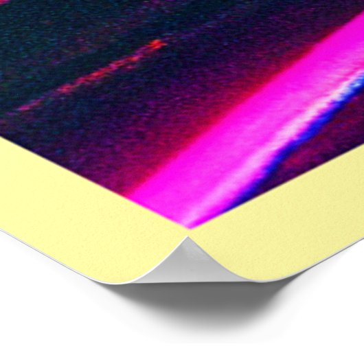 Digitale Synthwave Sunset Zee Reflectie Poster (Hoek)