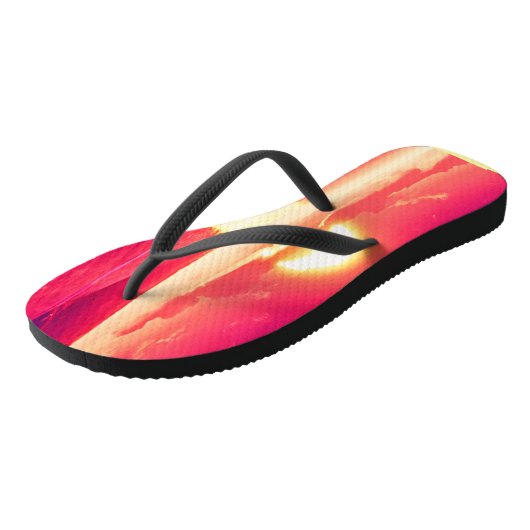 Digitale Synthwave Sunset Zee Reflectie Teenslippers (Schuin)