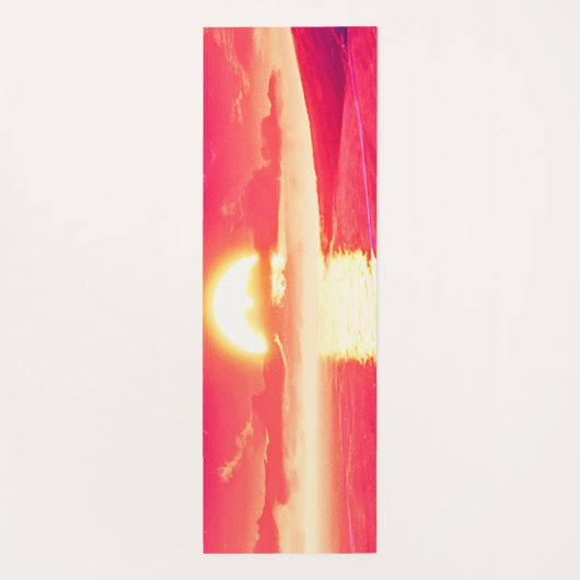Digitale Synthwave Sunset Zee Reflectie Yogamat (Achterkant)