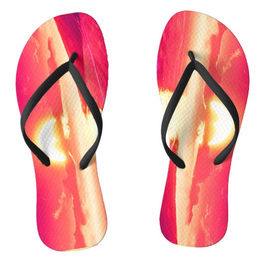 Digitale Synthwave Zonsondergang Zee Reflectie Teenslippers (Voetbed)