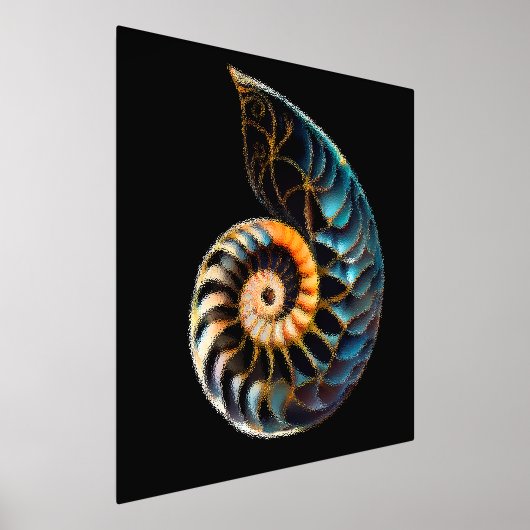Digitale tekening bij Nautilus shell Folie Afdrukken (Laagn)