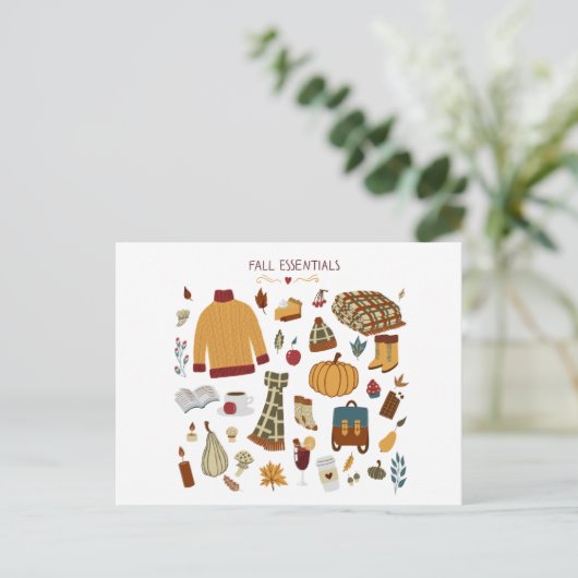 Digitale tekening herfst Essentials Briefkaart (Staand voorkant)