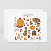 Digitale tekening herfst Essentials Briefkaart (Voorkant / Achterkant)