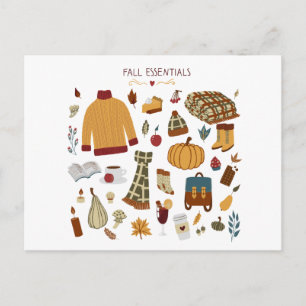 Digitale tekening herfst Essentials Briefkaart