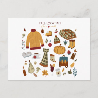 Digitale tekening herfst Essentials Briefkaart