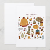 Digitale tekening herfst Essentials Notitiekaartje (Voorkant / Achterkant)