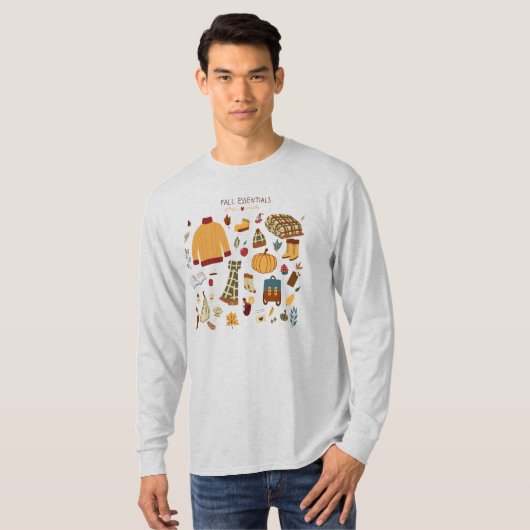 Digitale tekening herfst Essentials T-shirt (Voorkant volledig)