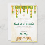 Digitale Telugu uitnodiging & Indiase bruiloft uit (Voorkant)