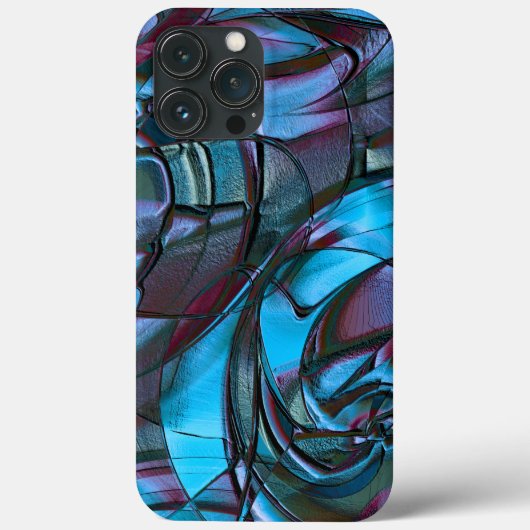 Digitale textuur korrelig donkercyaan, gegolfd aan Case-Mate iPhone case (Achterkant)