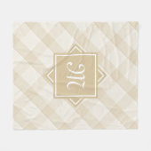 Digitale tin-plaat met modern diagonaal monogram fleece deken (Voorkant (Horizontaal))