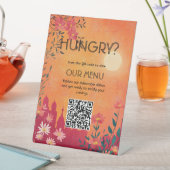 Digitale toegang Sunset Serenade Wedding Menu Reclamebord Met Voetstuk (Insitu)