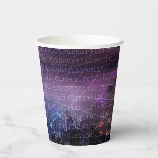 Digitale transformatie voor bedrijven papieren bekers (Achterkant)