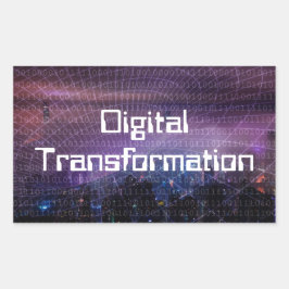 Digitale transformatie voor bedrijven rechthoekige sticker
