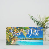 Digitale Tropische Strand Save the Date Uitnodigin (Staand voorkant)