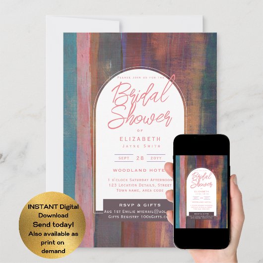 DIGITALE TROUWFEEST UITNODIGING Urban Modern Abstr