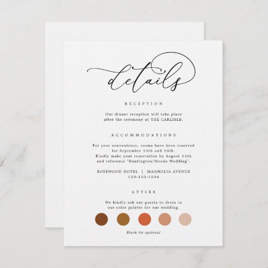 DIGITALE Trouwkleding Kledingscode Kaarten (Voorkant / Achterkant)