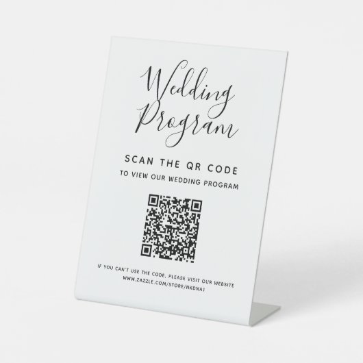 Digitale trouwprogramma scan QR-code acryl Reclamebord Met Voetstuk (Voorkant)