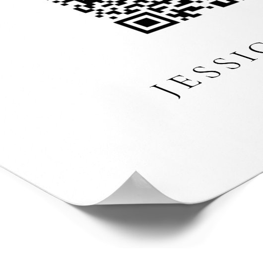 Digitale Trouwstoelenkaart met QR-codeteken Poster (Hoek)