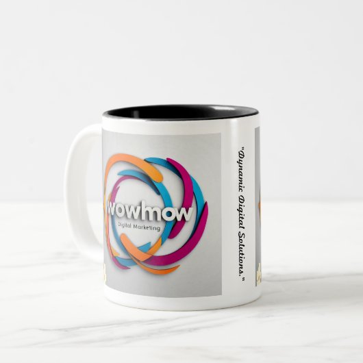 "Digitale uitmuntendheid" Tweekleurige Koffiemok (Voorkant links)