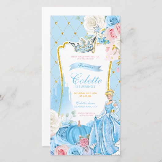 Digitale uitnodiging Assepoester (Voorkant / Achterkant)